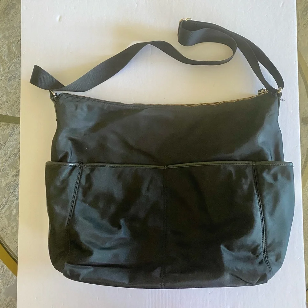 kate spade black nylon diaper bag